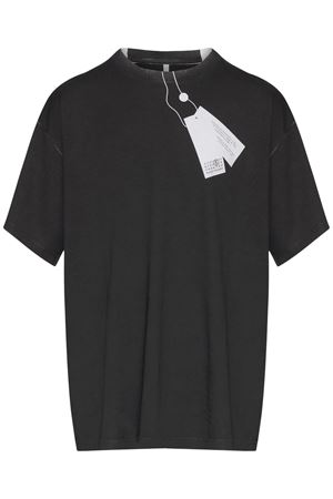 T-shirt in cotone bianco e nero MM6 MAISON MARGIELA | SH2GC0029M20048100